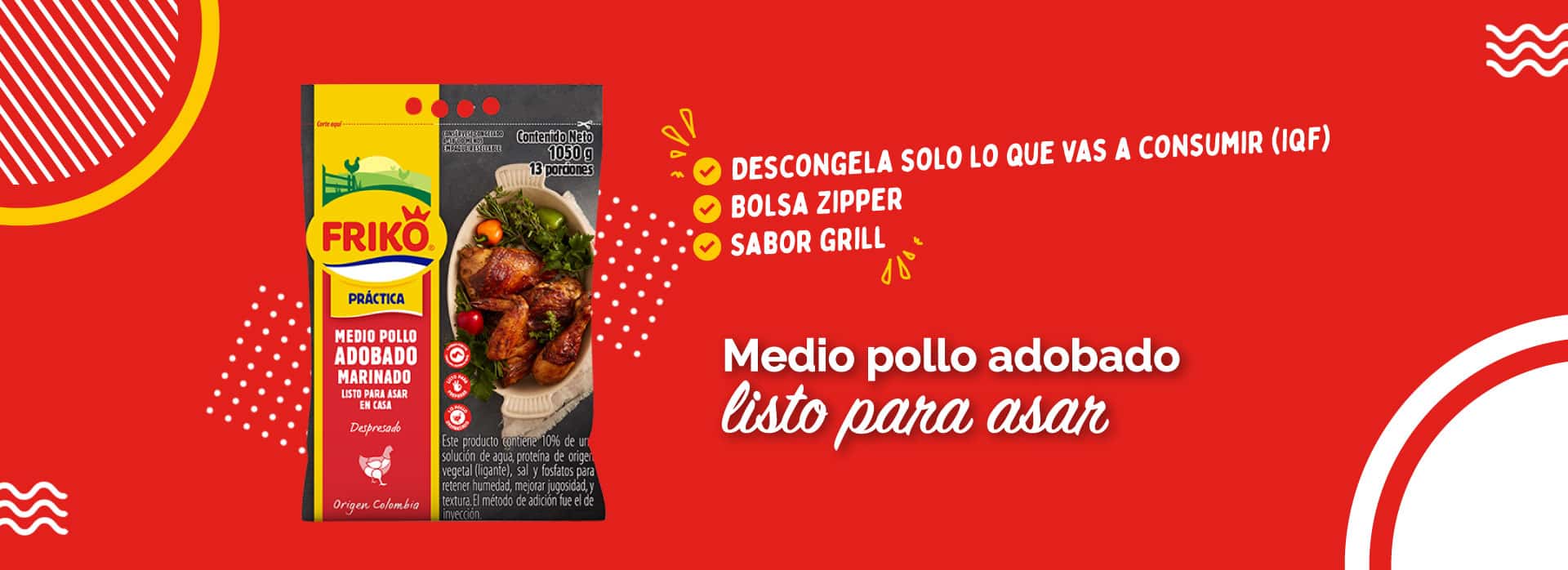 Medio pollo adobado
